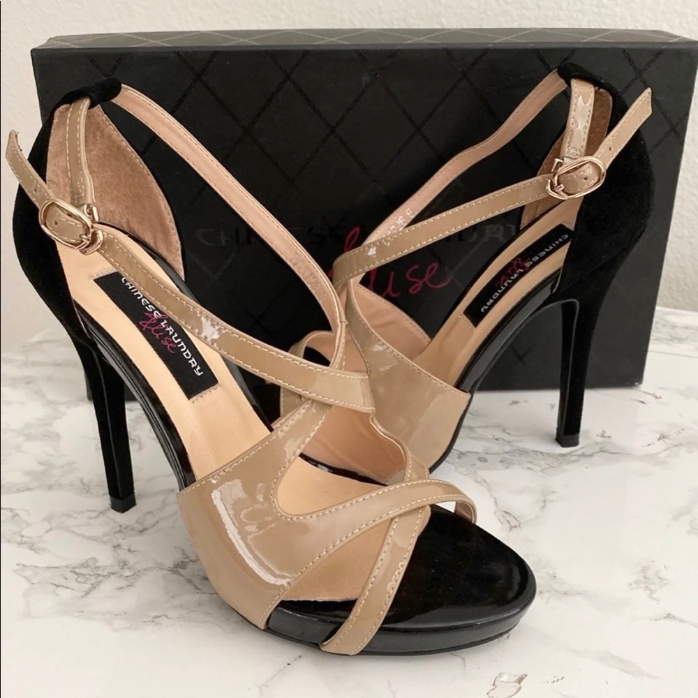 Chinese Laundry Elise suede & leather heels